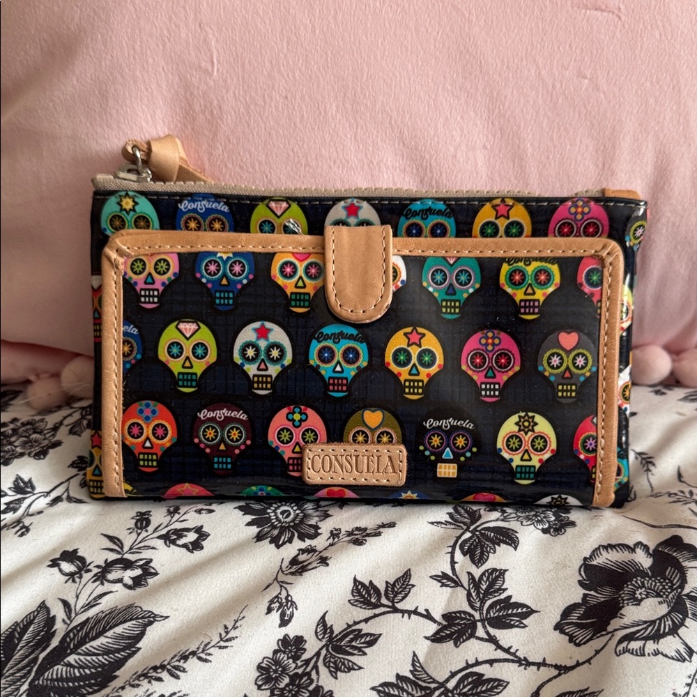 Consuela Colorful Skull Print Wallet